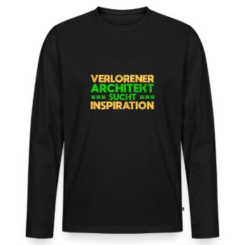 Verlorener Architekt Sucht Inspiration - Männer Premium Bio Langarmshirt - Schwarz - Vorne - Nico (187cm)