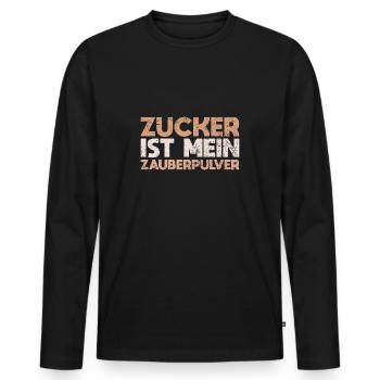 Zucker Ist Mein Zauberpulver - Männer Premium Bio Langarmshirt - Schwarz - Vorne - Nico (187cm)