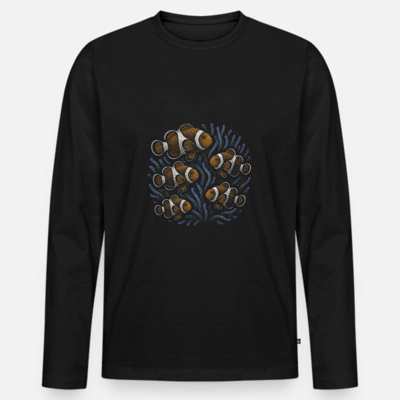 Clownfisch - Männer Premium Bio Langarmshirt - Schwarz