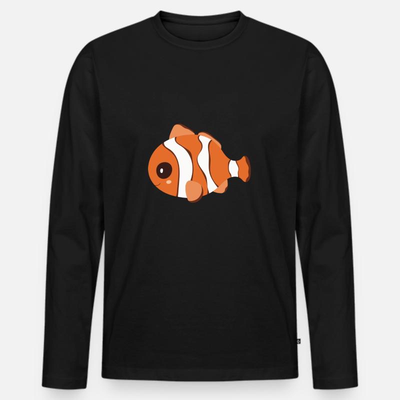 Clownfisch - Männer Premium Bio Langarmshirt - Schwarz