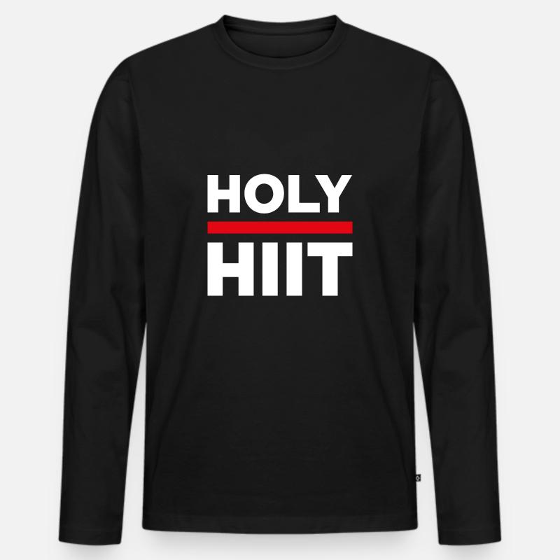 Holy HIIT - Männer Premium Bio Langarmshirt - Schwarz