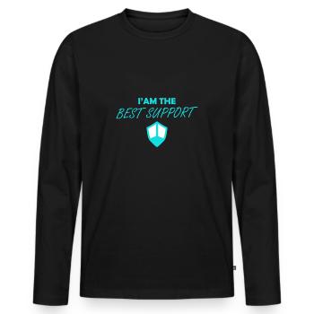 best support - T-shirt manches longues Premium bio Homme - noir - Devant - Nico (187cm)