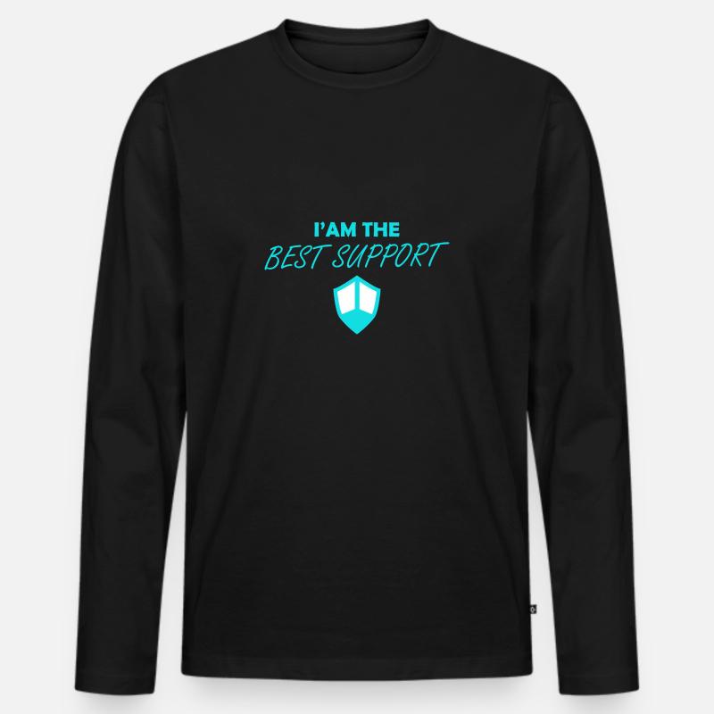 beste Unterstützung - Männer Premium Bio Langarmshirt - Schwarz