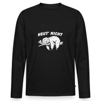 Süßes schläfriges Faultier - heute nicht - Männer Premium Bio Langarmshirt - Schwarz - Vorne - Nico (187cm)
