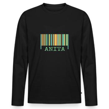 Bar code Anita - Men's Premium Organic Long Sleeve Shirt - black - Front - Nico (187cm)