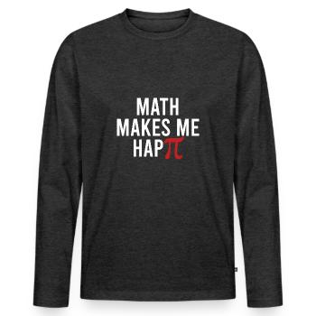Math Geek Math Makes Me Happie Funny Integral Math - Männer Premium Bio Langarmshirt - Anthrazit meliert - Vorne - Nico (187cm)