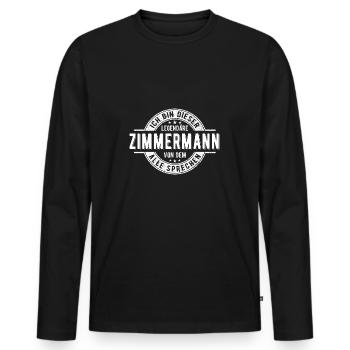 Zimmermann - Männer Premium Bio Langarmshirt - Schwarz - Vorne - Nico (187cm)