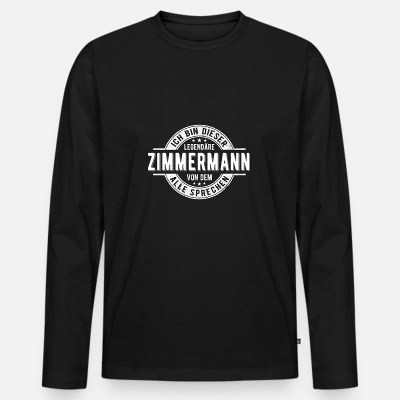 Zimmermann - Männer Premium Bio Langarmshirt - Schwarz