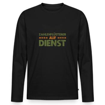 Zahlenflüsterer Auf Dienst - Männer Premium Bio Langarmshirt - Schwarz - Vorne - Nico (187cm)