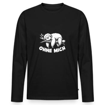 Süßes schläfriges Faultier ohne mich - Männer Premium Bio Langarmshirt - Schwarz - Vorne - Nico (187cm)