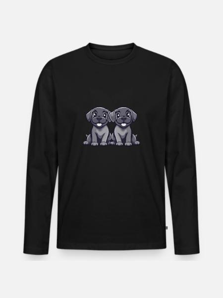 Mastiff Dog Comic - Men's Premium Organic Long Sleeve Shirt - black