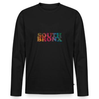 South Bronx - Männer Premium Bio Langarmshirt - Schwarz - Vorne - Nico (187cm)