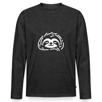 Süßes schläfriges Faultier cool bleiben - Männer Premium Bio Langarmshirt - Anthrazit meliert - Vorne - Nico (187cm)