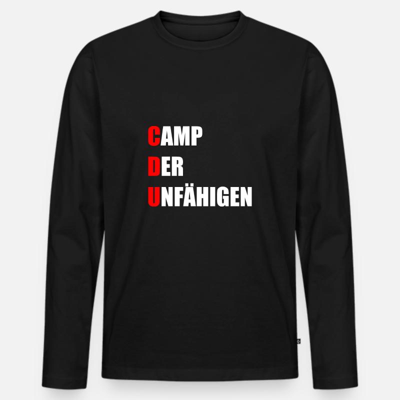 CDU Camp der Unfähigen Lustig - Männer Premium Bio Langarmshirt - Schwarz