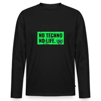 Techno Rave Raver dj hardstyle jumpstyle turntable - Männer Premium Bio Langarmshirt - Schwarz - Vorne - Nico (187cm)
