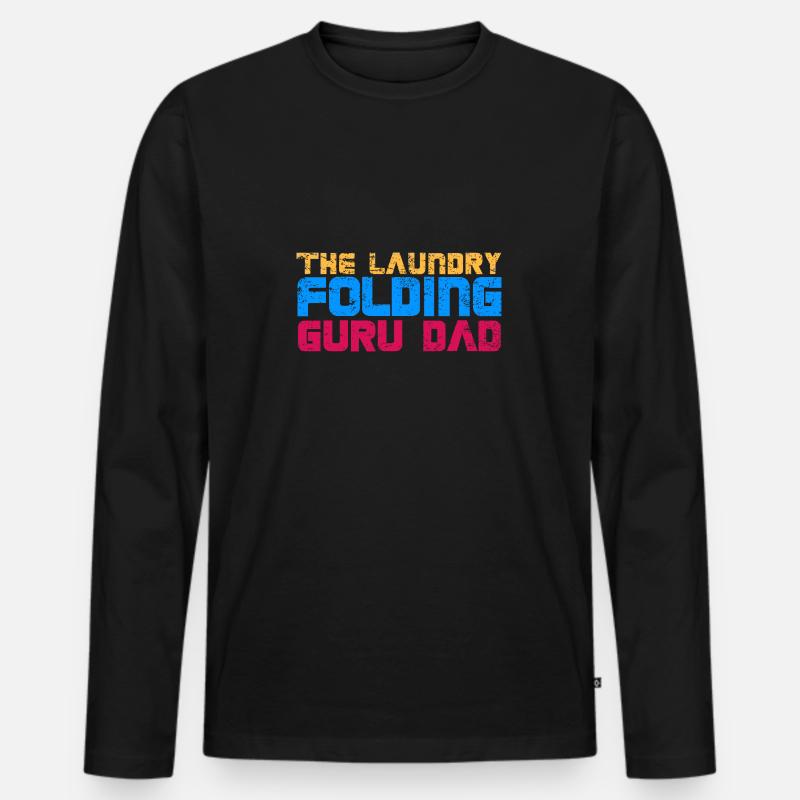 The Laundry Folding Guru Dad - Männer Premium Bio Langarmshirt - Schwarz