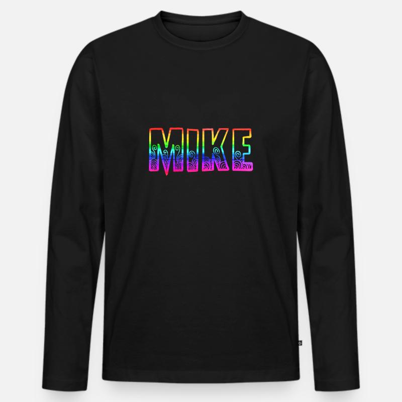 mike rs regenbogen - Männer Premium Bio Langarmshirt - Schwarz