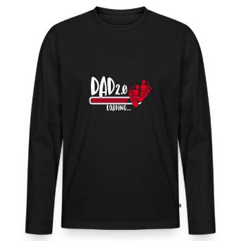 Dad 2.0 invites double father pregnancy - Men's Premium Organic Long Sleeve Shirt - black - Front - Nico (187cm)