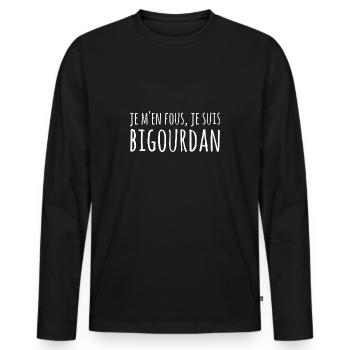 Bigourdan Bigorre - T-shirt manches longues Premium bio Homme - noir - Devant - Nico (187cm)