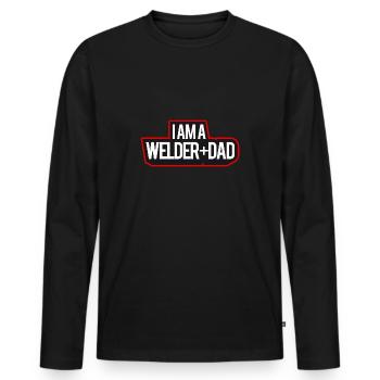 I'm A Welder And Dad - Men's Premium Organic Long Sleeve Shirt - black - Front - Nico (187cm)