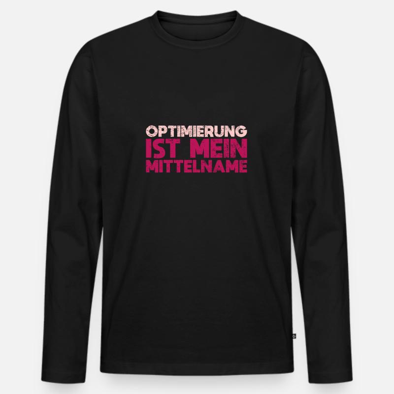 Optimierung Ist Mein Mittelname - Männer Premium Bio Langarmshirt - Schwarz