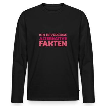 Ich Bevorzuge Alternative Fakten - Männer Premium Bio Langarmshirt - Schwarz - Vorne - Nico (187cm)