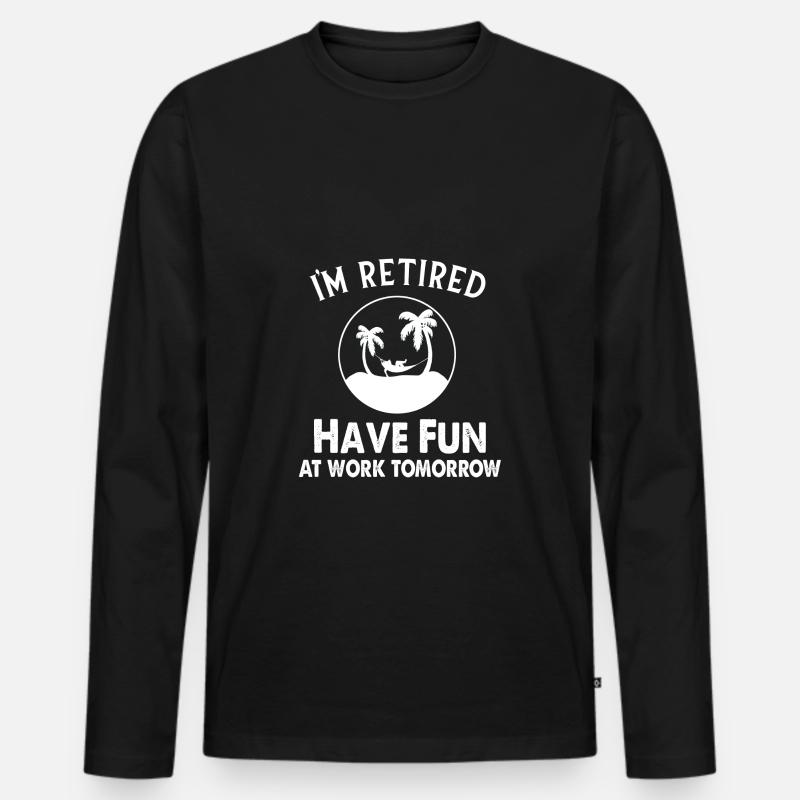Retired - Männer Premium Bio Langarmshirt - Schwarz