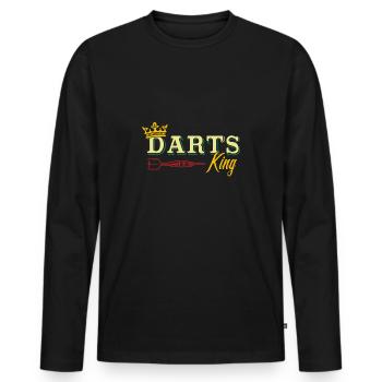 Fléchettes roi fléchettes joueur - T-shirt manches longues Premium bio Homme - noir - Devant - Nico (187cm)