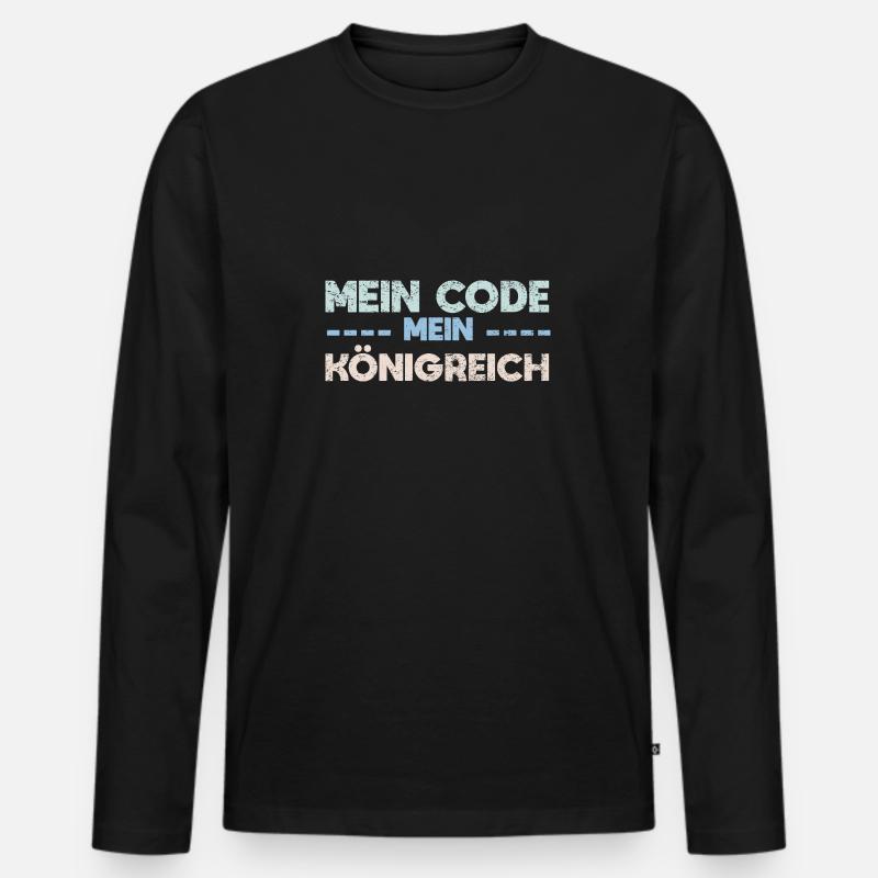Mein Code, Mein Königreich - Männer Premium Bio Langarmshirt - Schwarz