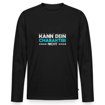 Retusche Kann Dein Charakter Nicht Fixieren - Männer Premium Bio Langarmshirt - Schwarz - Vorne - Nico (187cm)