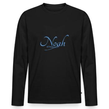 Noah - Men's Premium Organic Long Sleeve Shirt - black - Front - Nico (187cm)