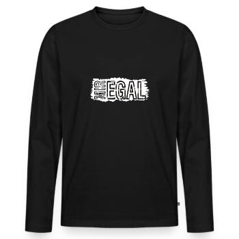 MIR EGAL - Männer Premium Bio Langarmshirt - Schwarz - Vorne - Nico (187cm)