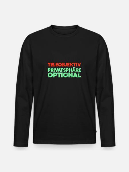 Teleobjektiv, Privatsphäre Optional - Männer Premium Bio Langarmshirt - Schwarz