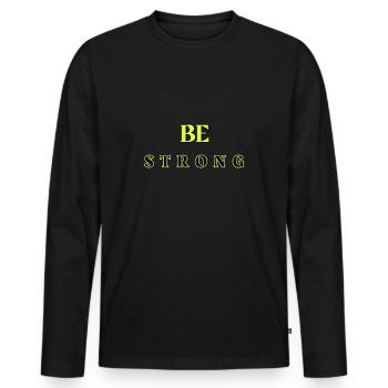 Be Strong 5 - T-shirt manches longues Premium bio Homme - noir - Devant - Nico (187cm)