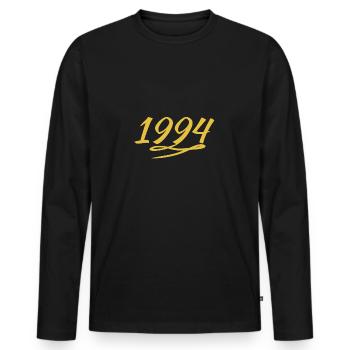 1994 - Men's Premium Organic Long Sleeve Shirt - black - Front - Nico (187cm)