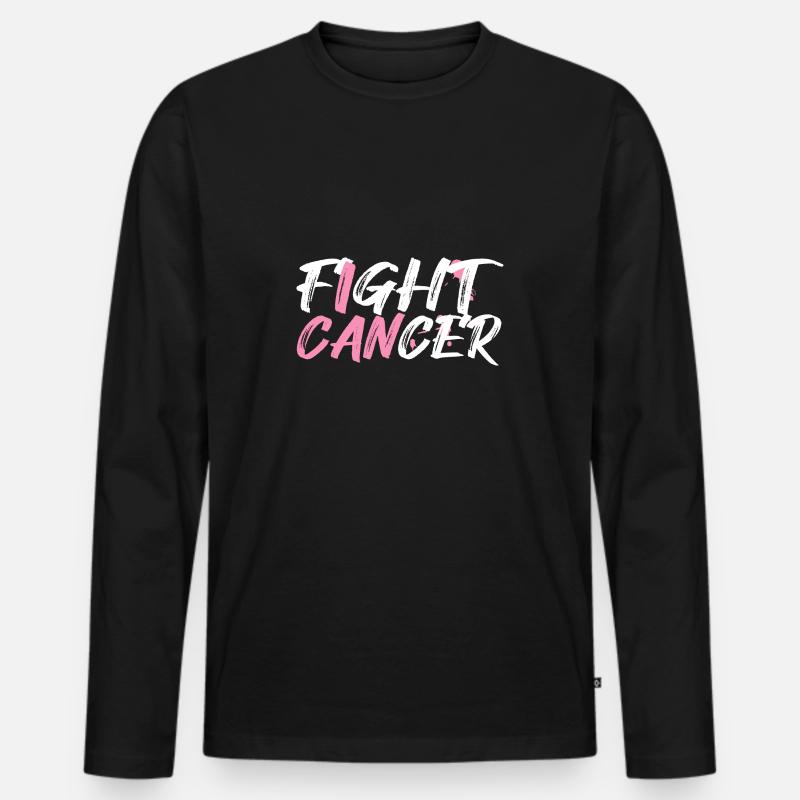 Bekämpfe Brustkrebs Rosa Schleife - Männer Premium Bio Langarmshirt - Schwarz