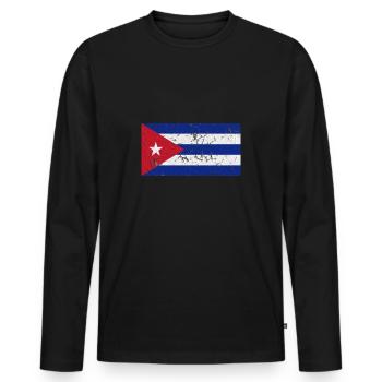 Cuba - T-shirt manches longues Premium bio Homme - noir - Devant - Nico (187cm)