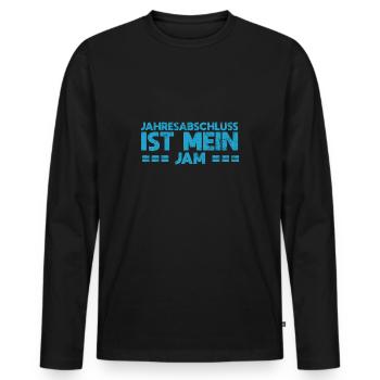 Jahresabschluss Ist Mein Jam - Männer Premium Bio Langarmshirt - Schwarz - Vorne - Nico (187cm)