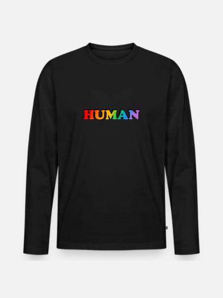 HUAMAN RAINBOW LGBT PRIDE - Men's Premium Organic Long Sleeve Shirt - black