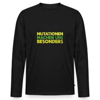 Mutationen Machen Uns Besonders - Männer Premium Bio Langarmshirt - Schwarz - Vorne - Nico (187cm)