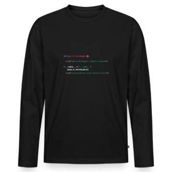 Code du programme Papa développeur - T-shirt manches longues Premium bio Homme - noir - Devant - Nico (187cm)