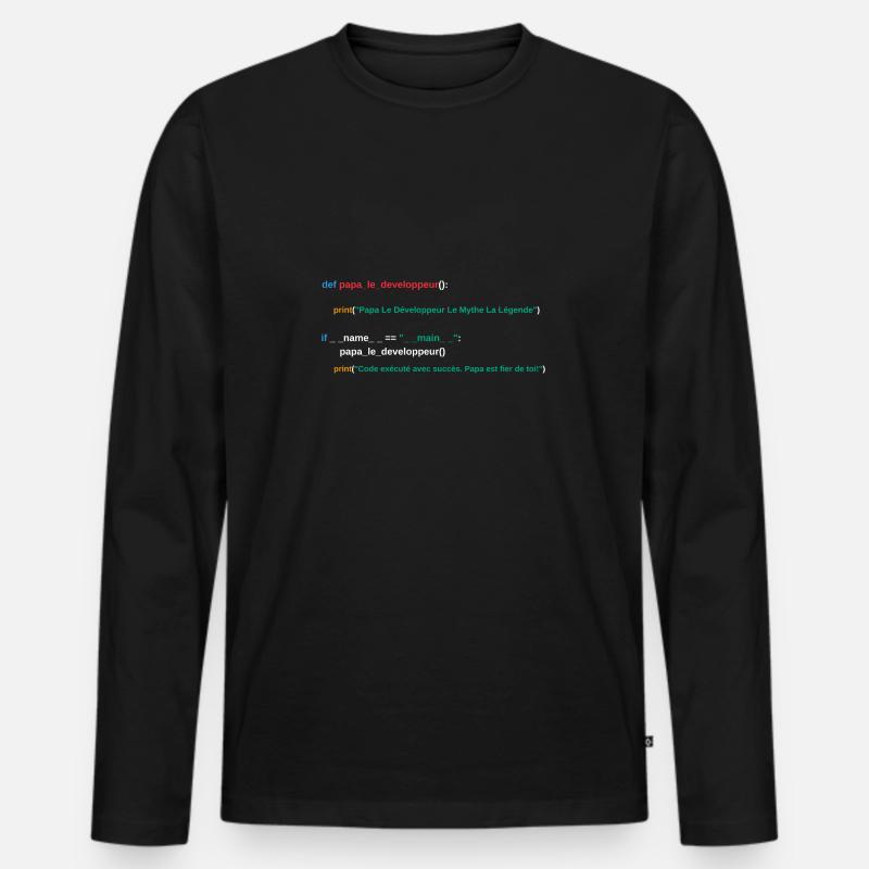 Code du programme Papa développeur T-shirt manches longues Premium bio Homme