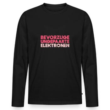Bevorzuge Ungepaarte Elektronen - Männer Premium Bio Langarmshirt - Schwarz - Vorne - Nico (187cm)