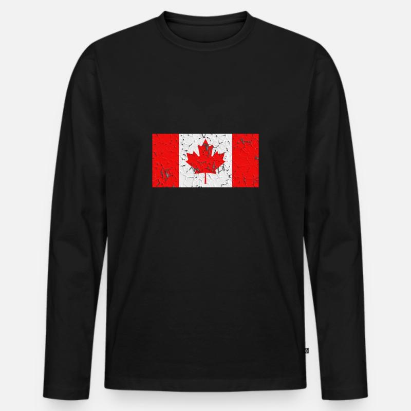 Kanada - Männer Premium Bio Langarmshirt - Schwarz