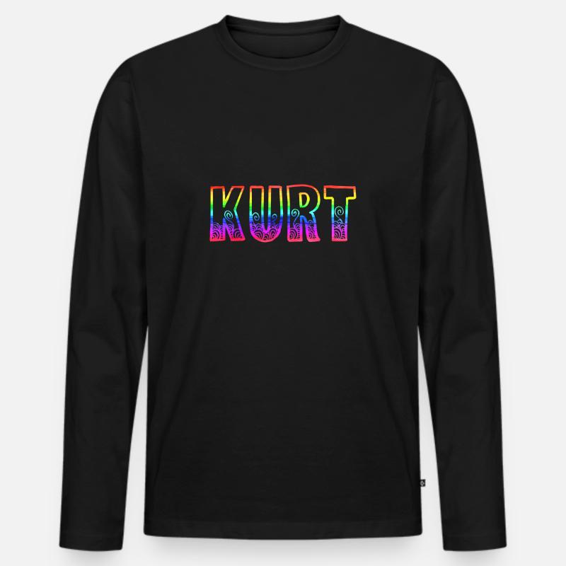 kurt rs regenbogen - Männer Premium Bio Langarmshirt - Schwarz