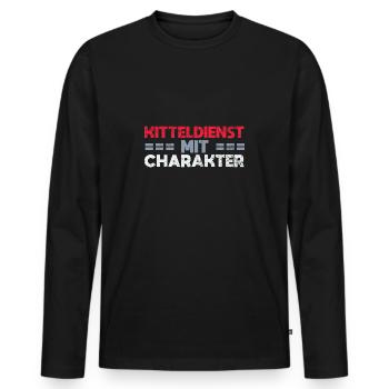 Kitteldienst Mit Charakter - Männer Premium Bio Langarmshirt - Schwarz - Vorne - Nico (187cm)