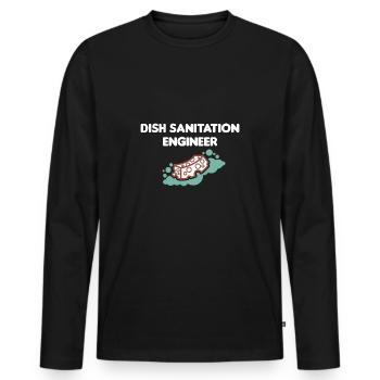Dishwasher man dish cleaning engineer lu - Men's Premium Organic Long Sleeve Shirt - black - Front - Nico (187cm)