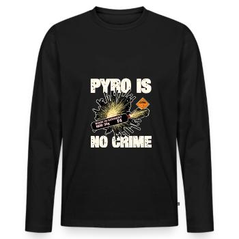 Pyro n’est pas un crime - T-shirt manches longues Premium bio Homme - noir - Devant - Nico (187cm)