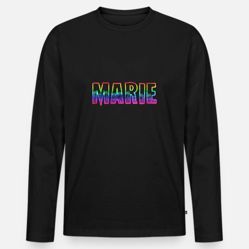 marie rs regenbogen - Männer Premium Bio Langarmshirt - Schwarz