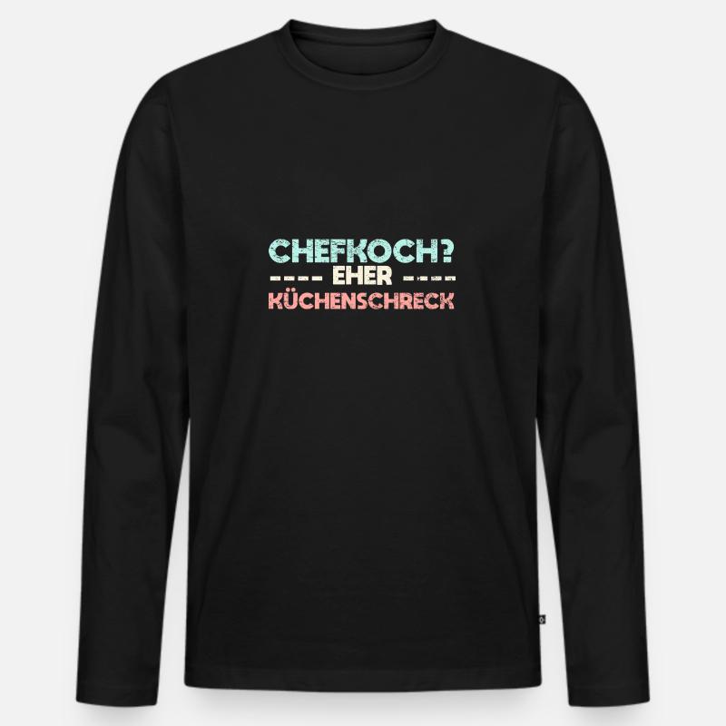 Chefkoch? Eher Küchenschreck - Männer Premium Bio Langarmshirt - Schwarz